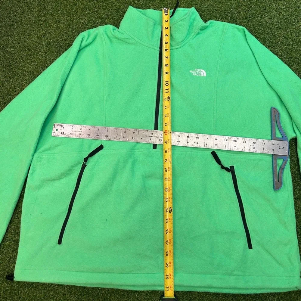 The North Face Mens XXL Neon Green Quarter Zip Fleece Pullover Jacket
